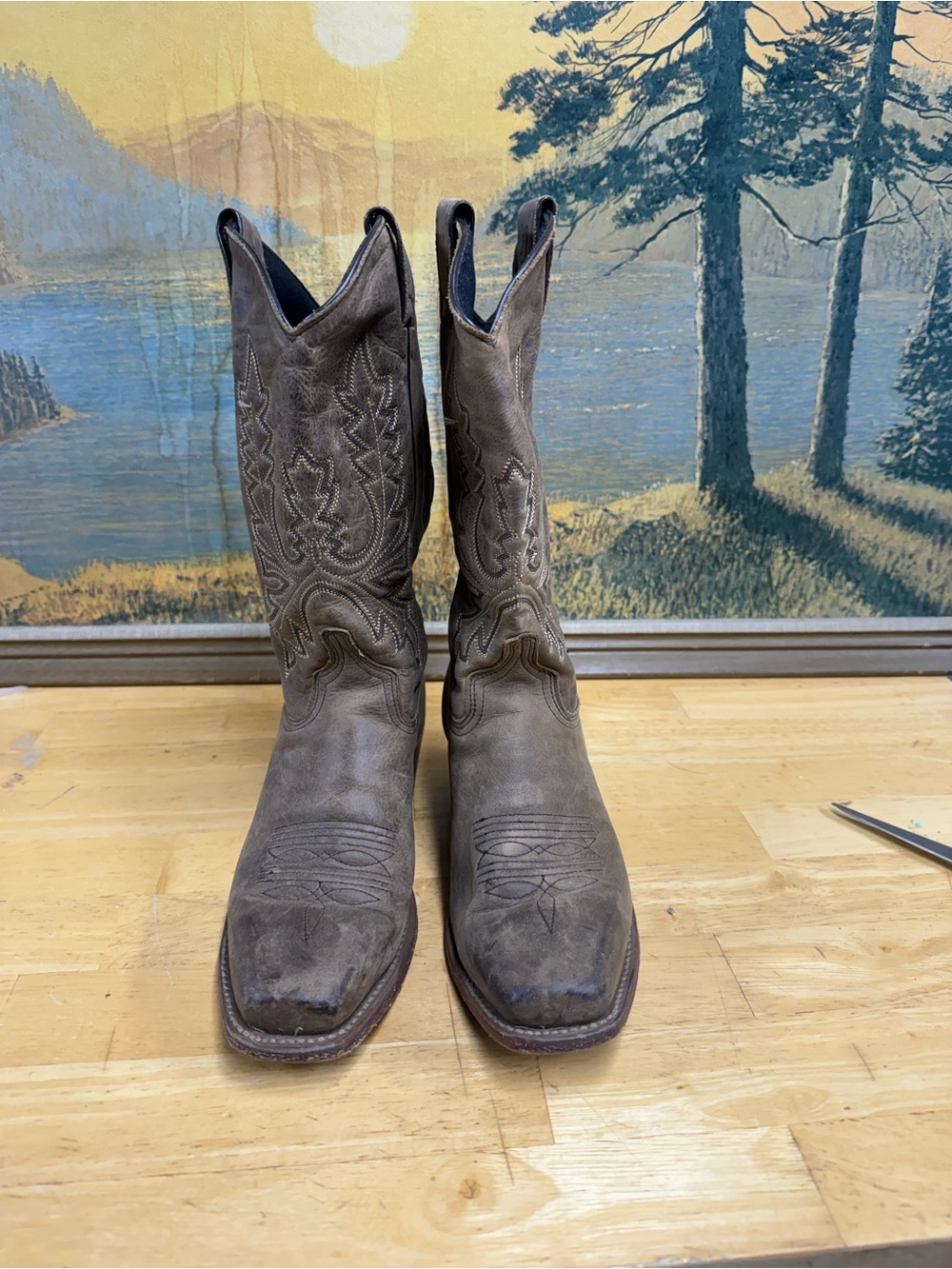 Abilene Boots Women’s Brown Western Leather Cowboy Boots, size 6 M